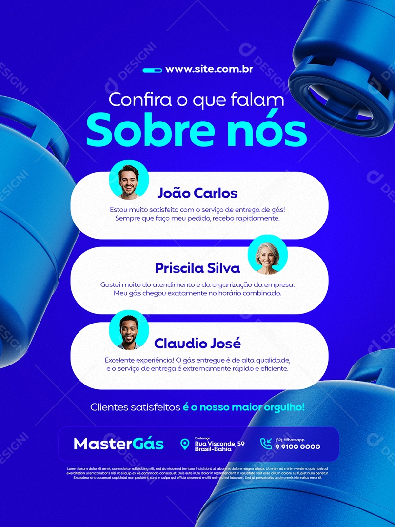 Distribuidor de Gás Confira O Que Falam Sobre Nós Social Media PSD Editável