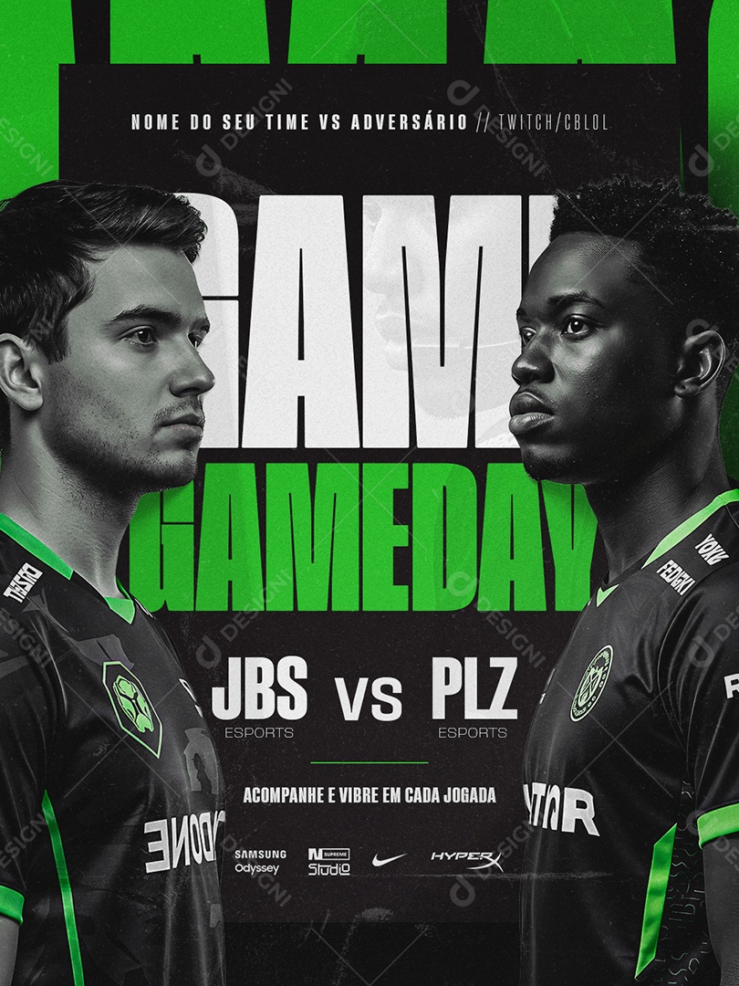 Esports Game Day JBS vs PLZ Social Media PSD Editável