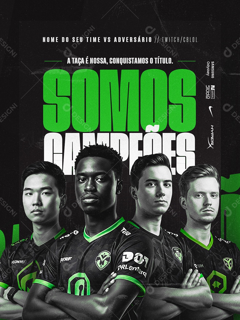 Esports A Taça é Nossa Conquistamos o Título Social Media PSD Editável