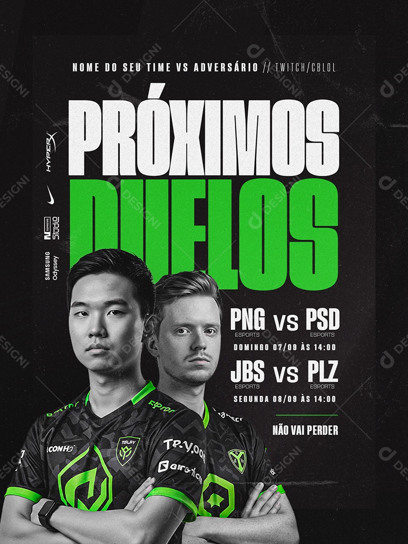 Esports Próximos Duelos Social Media PSD Editável