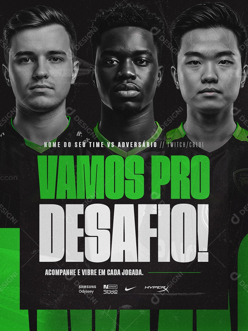 Esports Vamos Pro Desafio Social Media PSD Editável