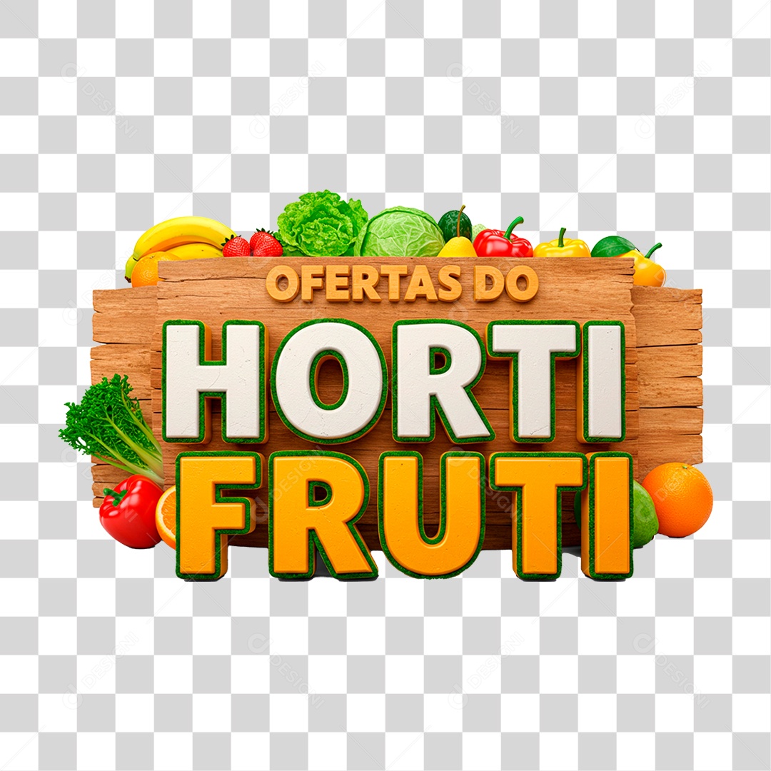 Selo 3D Ofertas do Hortifruti PNG Transparente