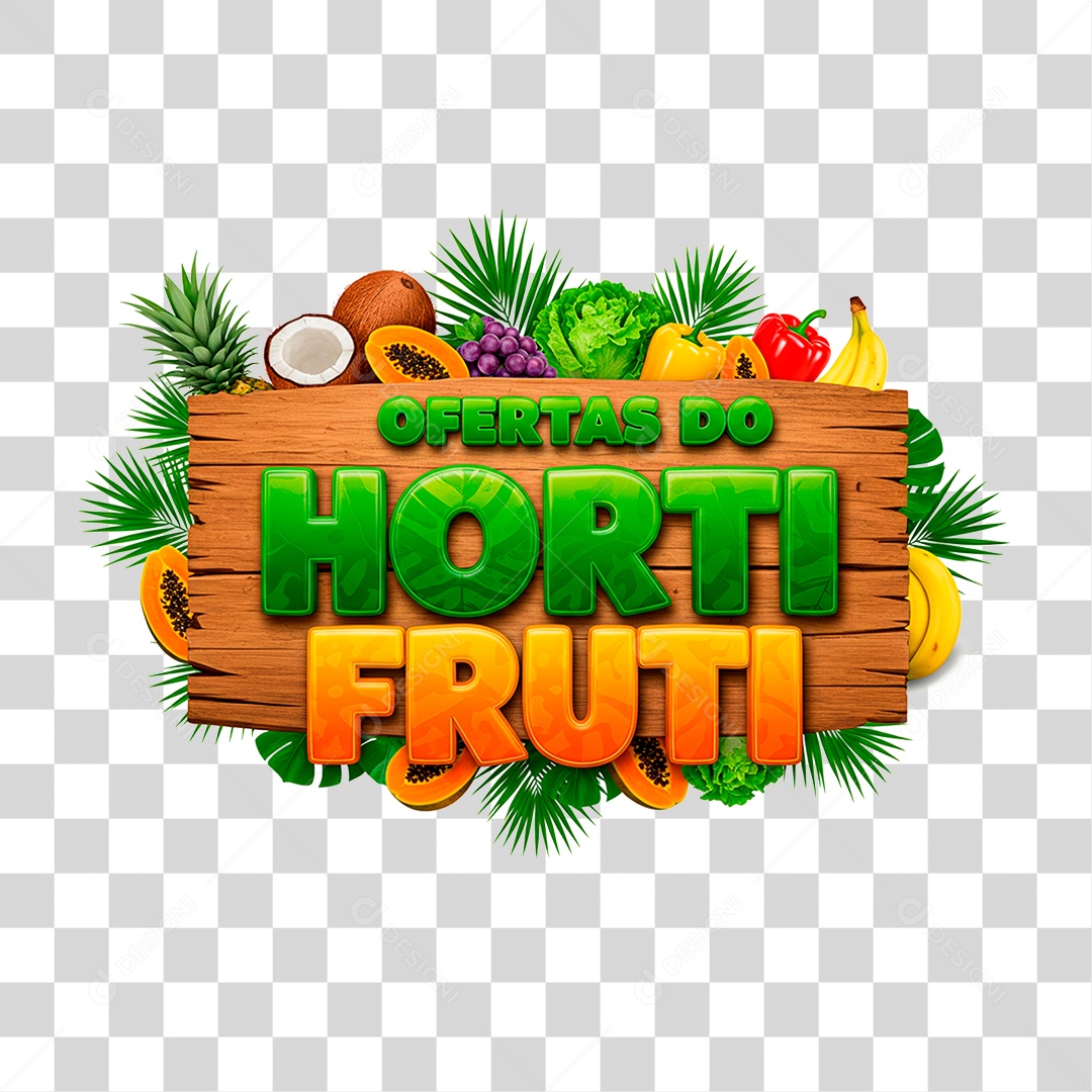 Selo 3D Ofertas do Hortifrúti PNG Transparente