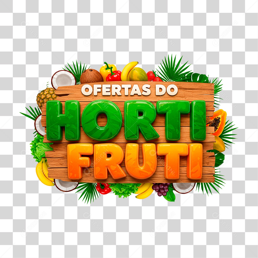 Selo 3D Ofertas do Hortifruti PNG Transparente