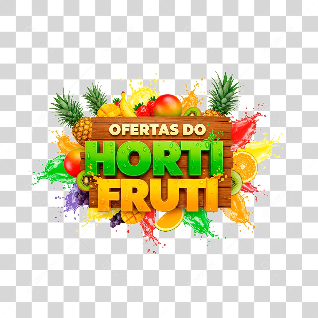 Selo 3D Ofertas do Hortifruti PNG Transparente