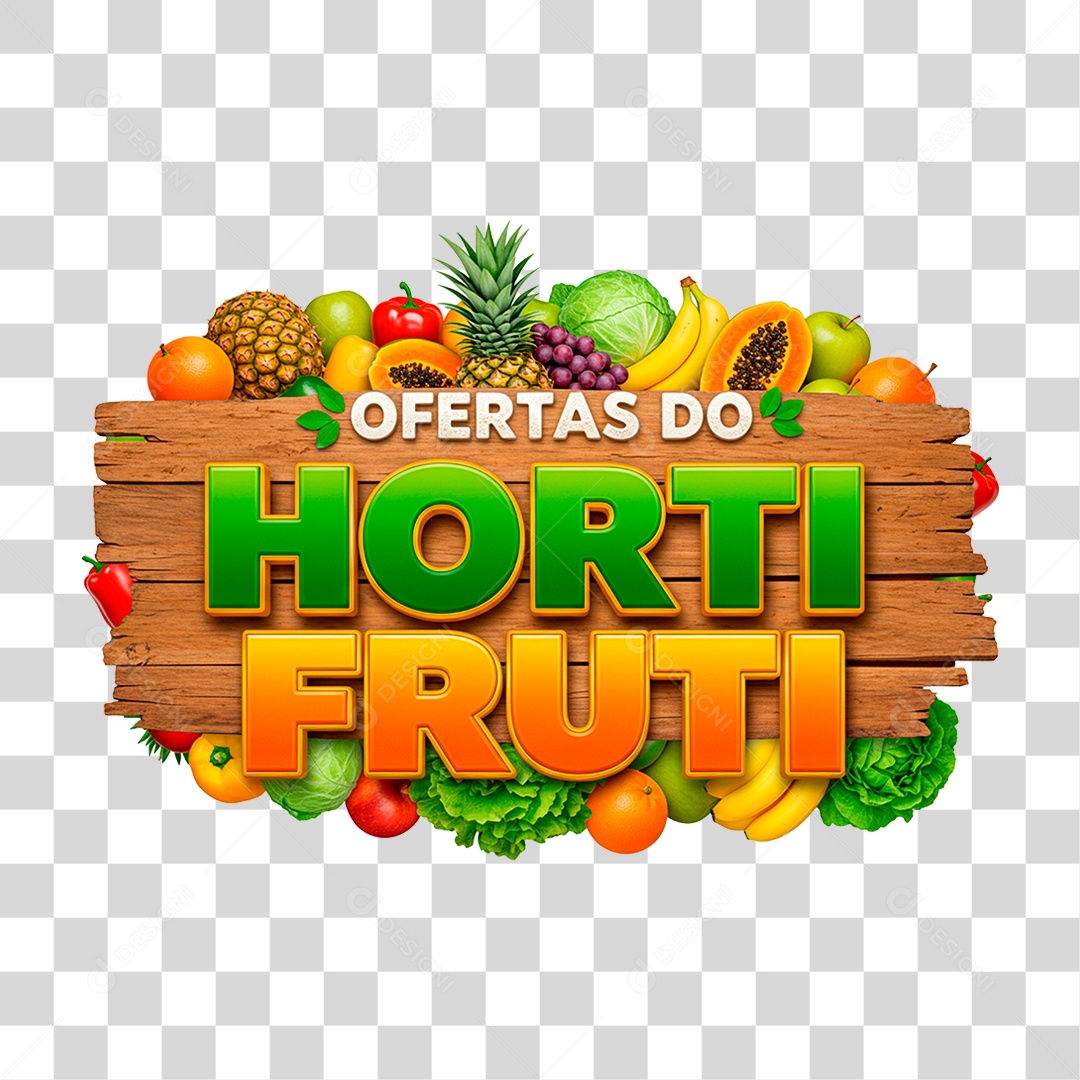 Selo 3D Ofertas do Hortifrúti PNG Transparente