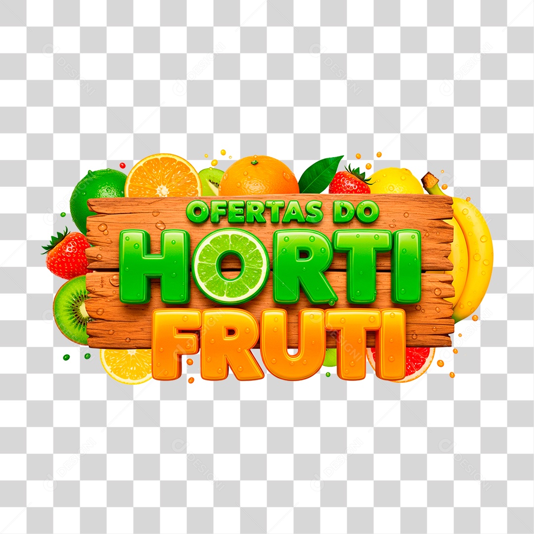 Selo 3D Ofertas do Hortifrúti PNG Transparente