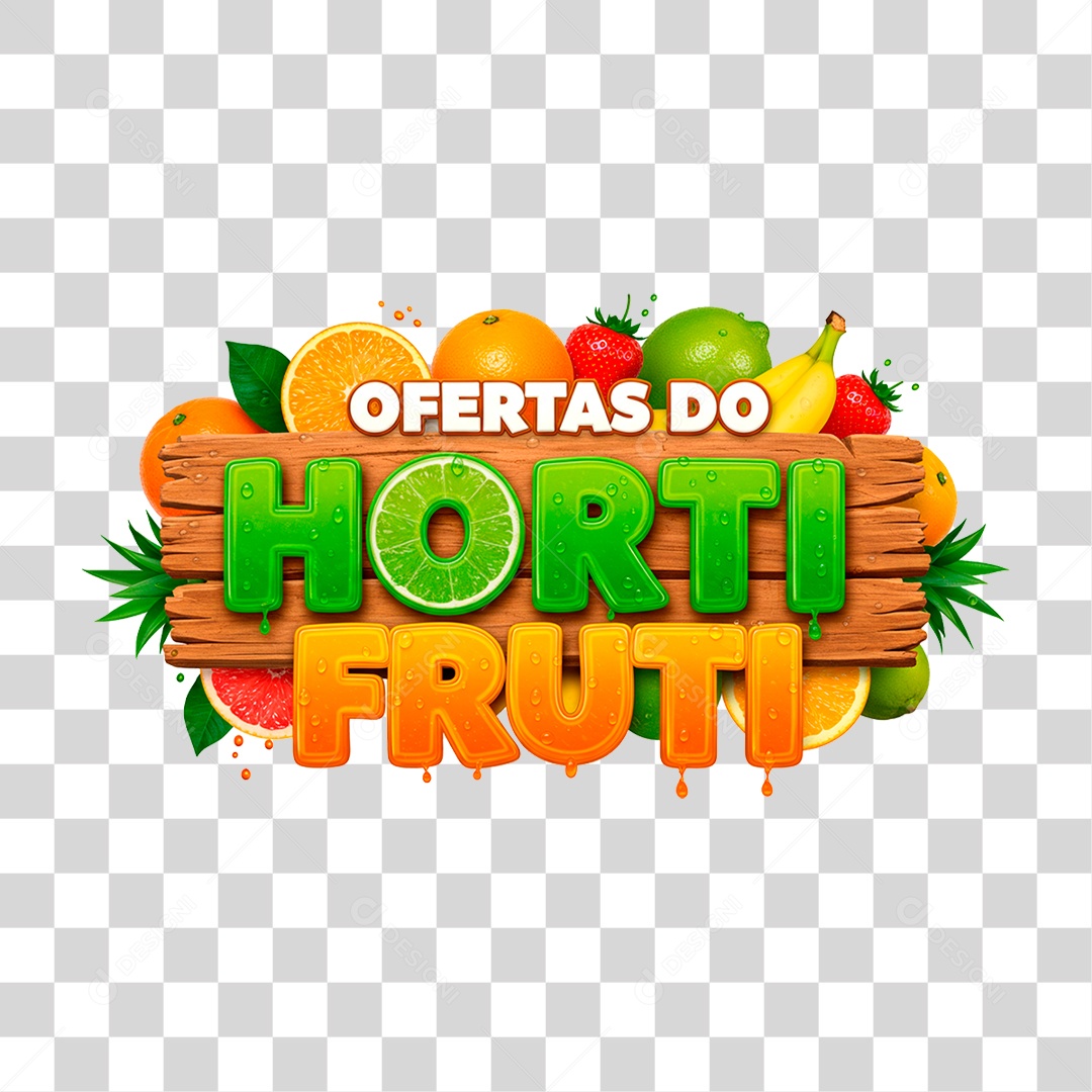 Selo 3D Ofertas do Hortifrúti PNG Transparente