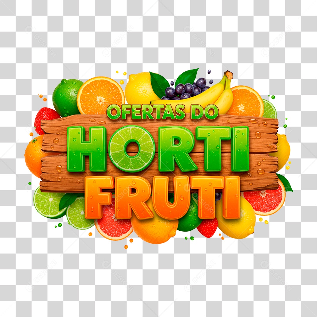 Selo 3D Ofertas do Hortifruti PNG Transparente