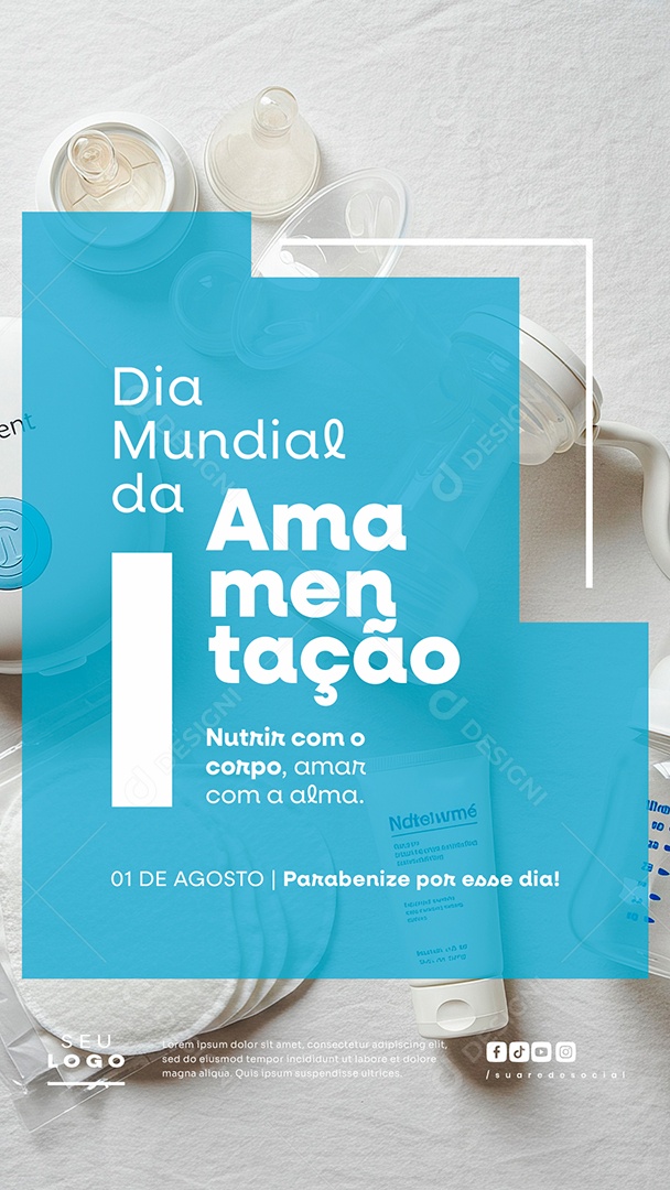 Dia Mundial Da Amamentação 1 de Agosto Social Media PSD Editável