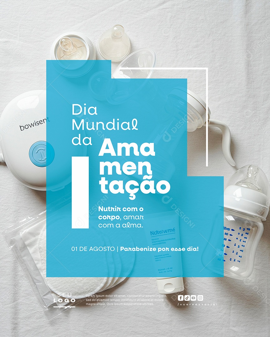 Dia Mundial Da Amamentação 1 de Agosto Social Media PSD Editável
