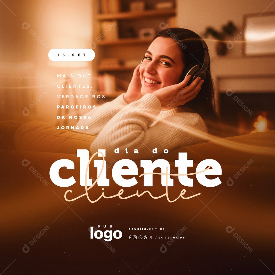Dia do Cliente 15 de Setembro Mais Que Clientes Social Media PSD Editável