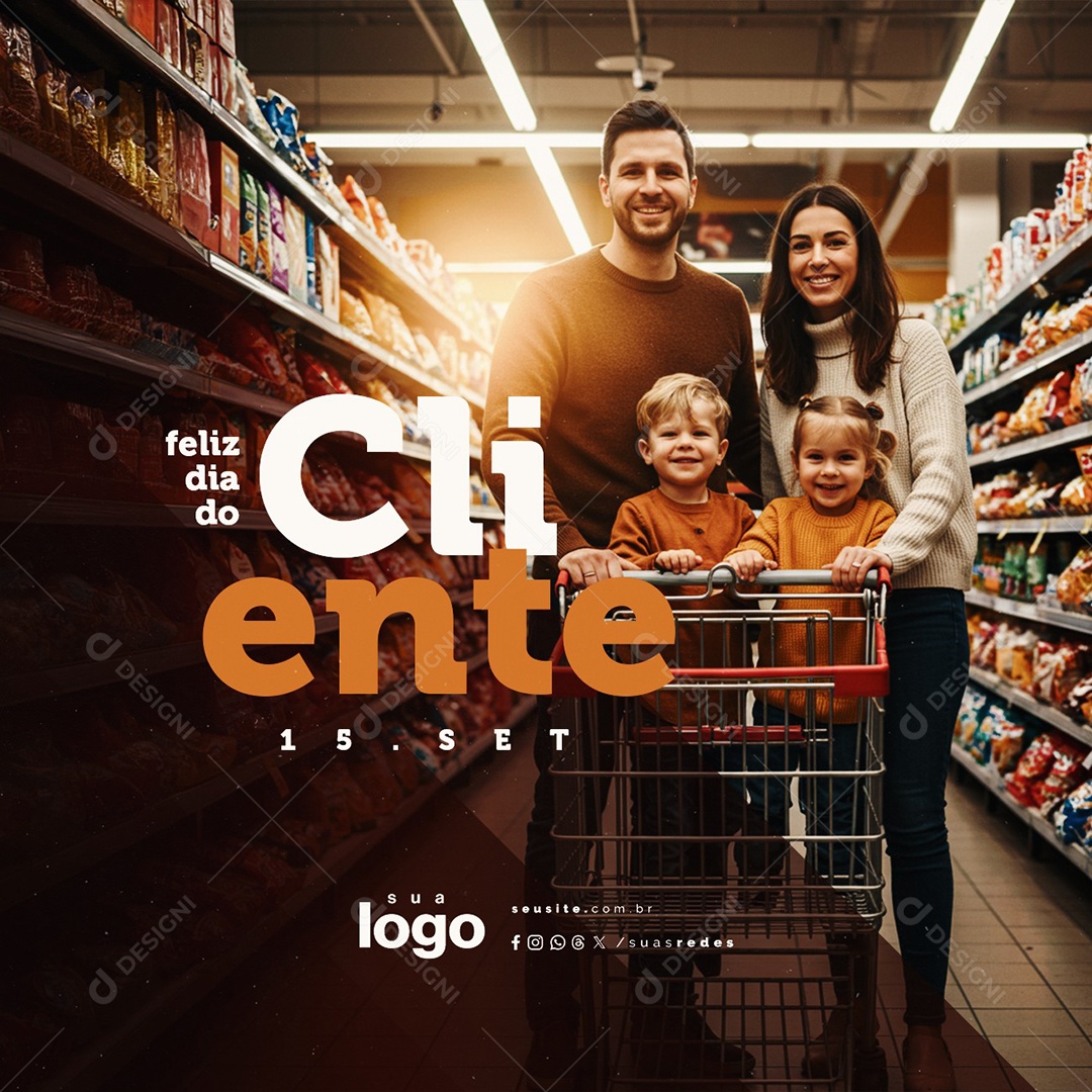 Feliz Dia do Cliente 15 de Setembro Social Media PSD Editável