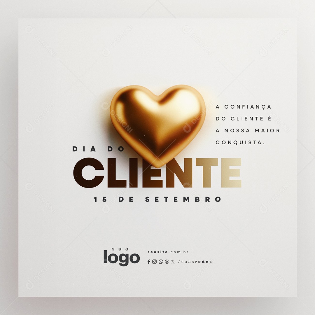 Feliz Dia do Cliente 15 de Setembro A Confiança Social Media PSD Editável
