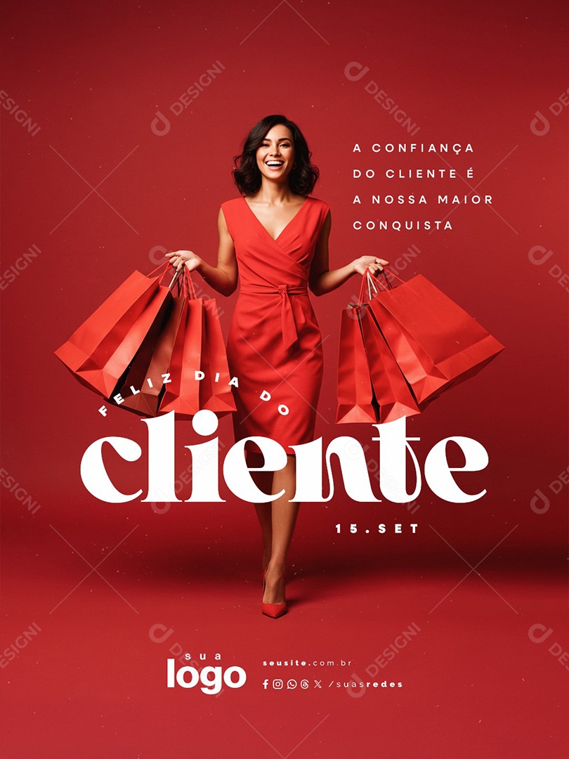 Feliz Dia do Cliente 15 de Setembro A Confiança Social Media PSD Editável