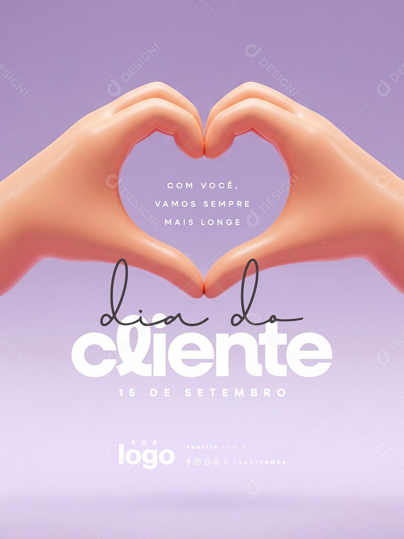 Dia do Cliente 15 de Setembro Com Você Social Media PSD Editável