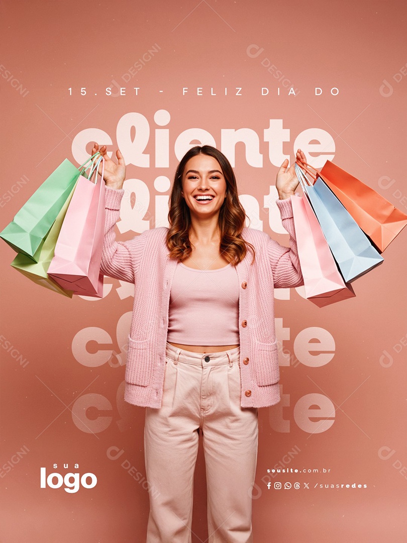 Feliz Dia do Cliente 15 de Setembro Social Media PSD Editável