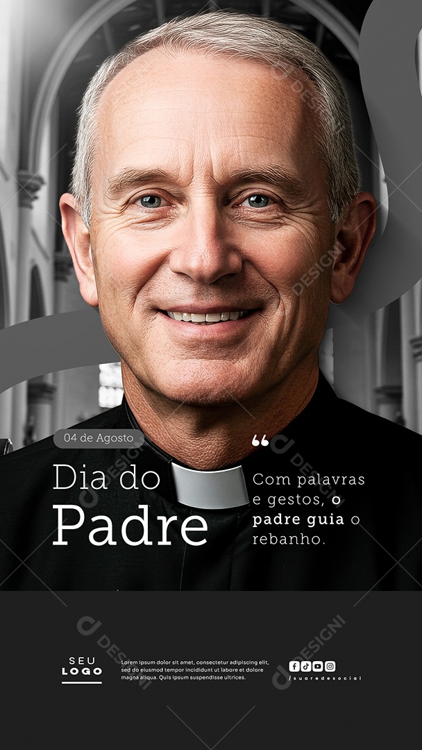 Story Dia do Padre 04 de Agosto Social Media PSD Editável