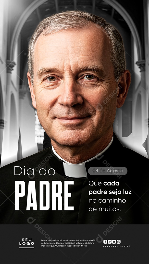 Story Dia do Padre 04 de Agosto Social Media PSD Editável