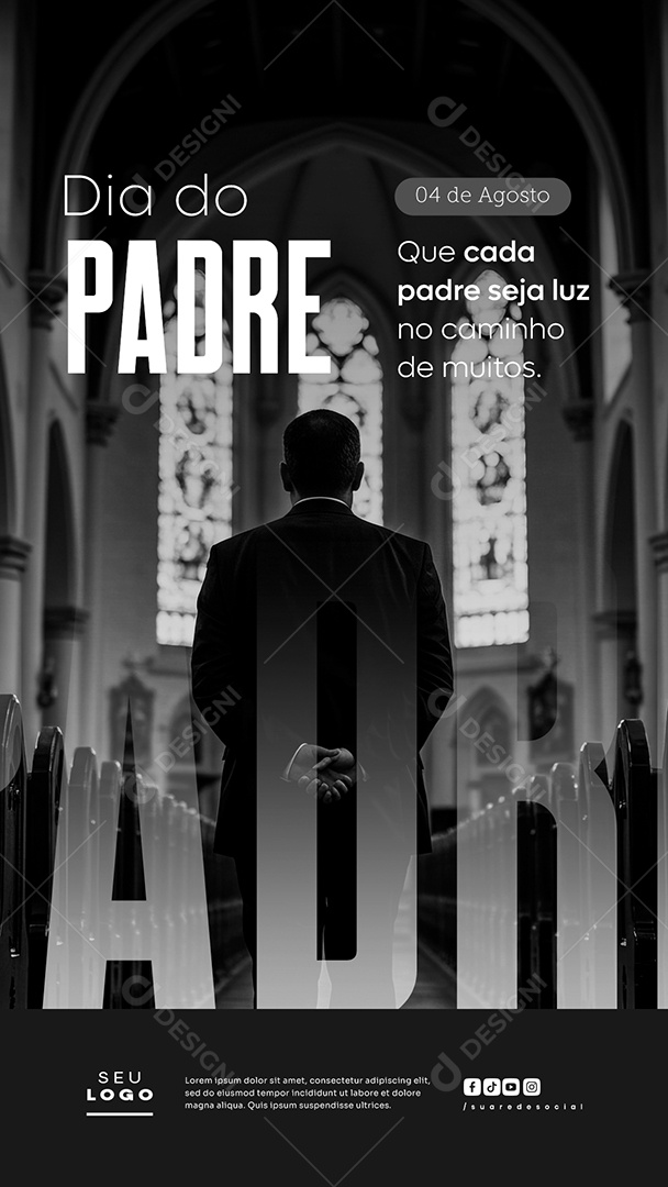 Story Dia do Padre 04 de Agosto Social Media PSD Editável