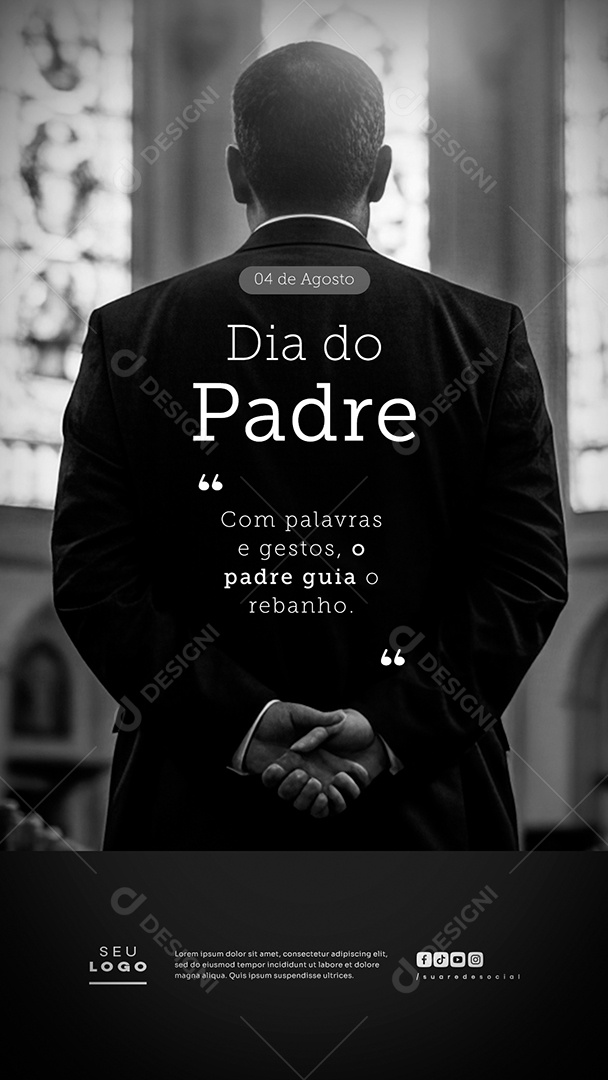 Story Dia do Padre 04 de Agosto Social Media PSD Editável