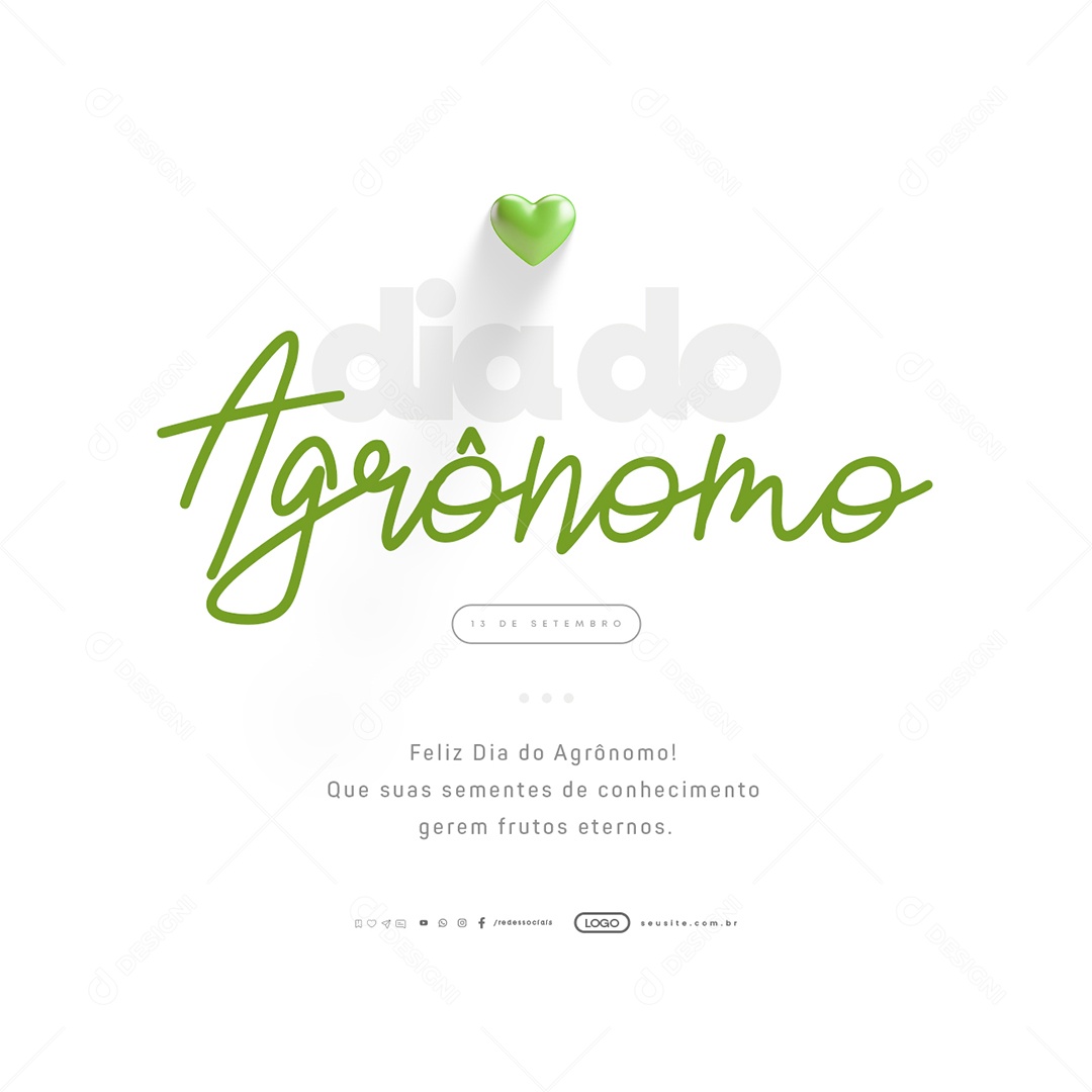 Feliz Dia do Agrônomo 13 de Setembro Social Media PSD Editável