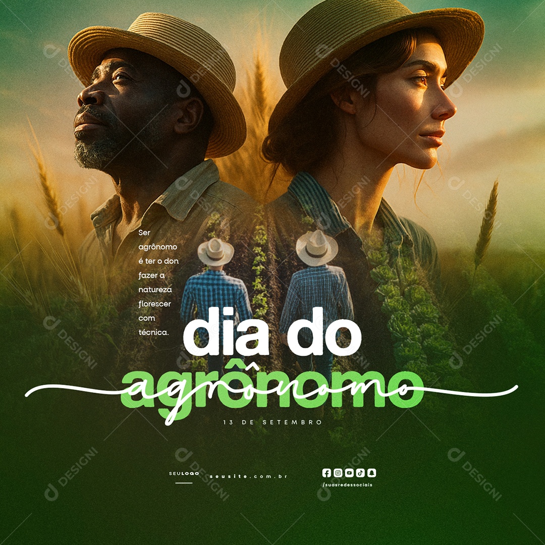 Dia do Agrônomo 13 de Setembro Social Media PSD Editável
