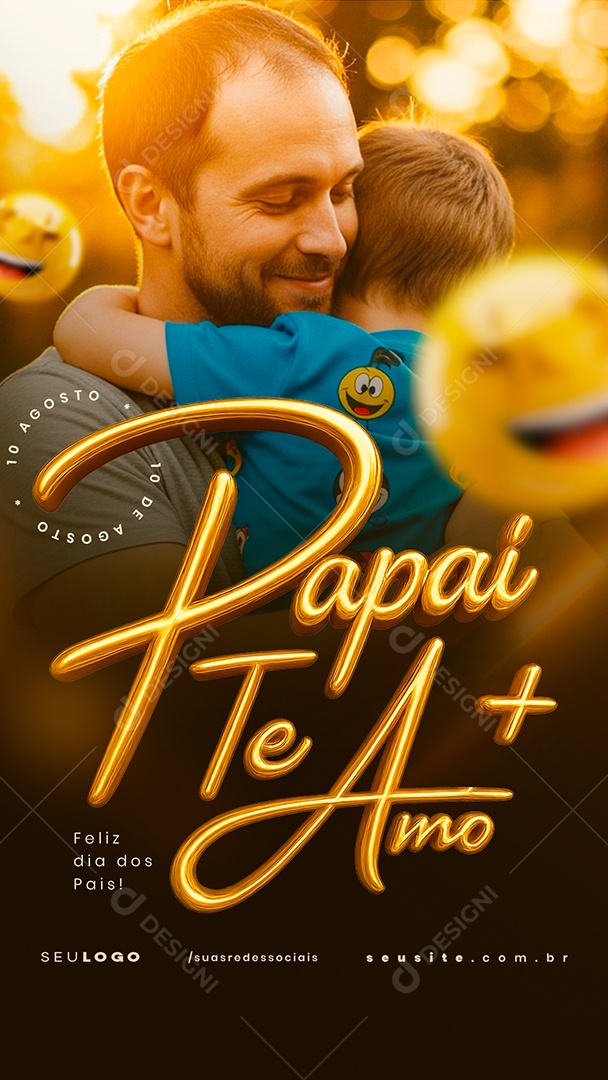 Story Feliz Dia dos Pais 10 de Agosto Social Media PSD Editável