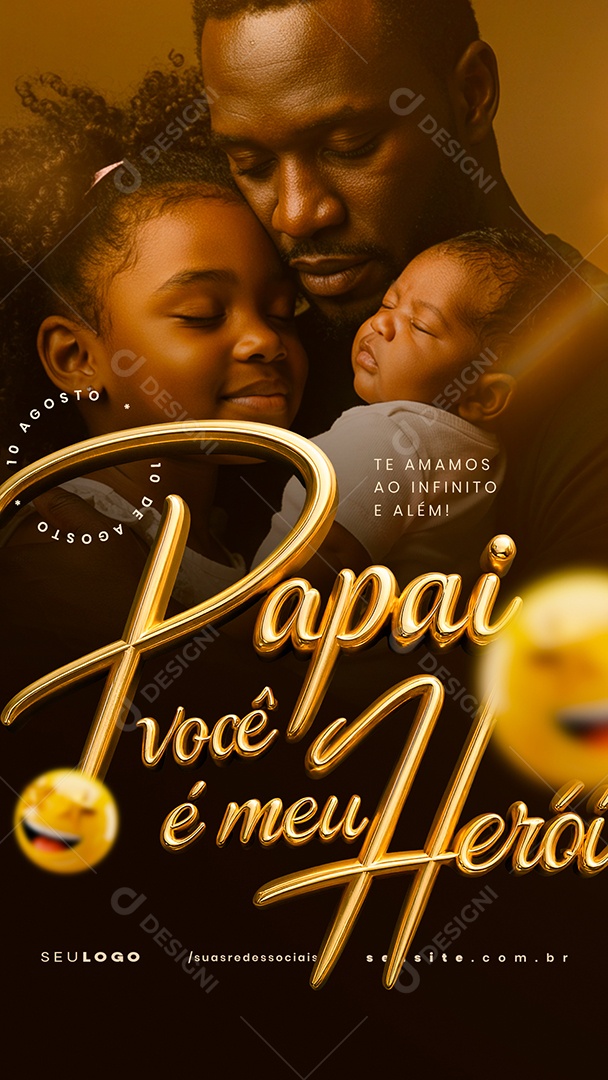 Story Feliz Dia dos Pais 10 de Agosto Social Media PSD Editável