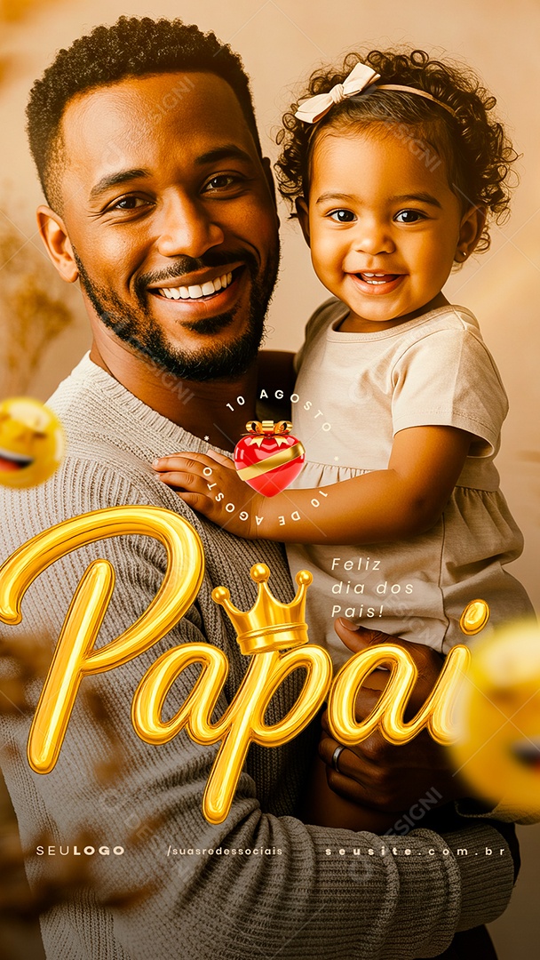Story Feliz Dia dos Pais 10 de Agosto Social Media PSD Editável