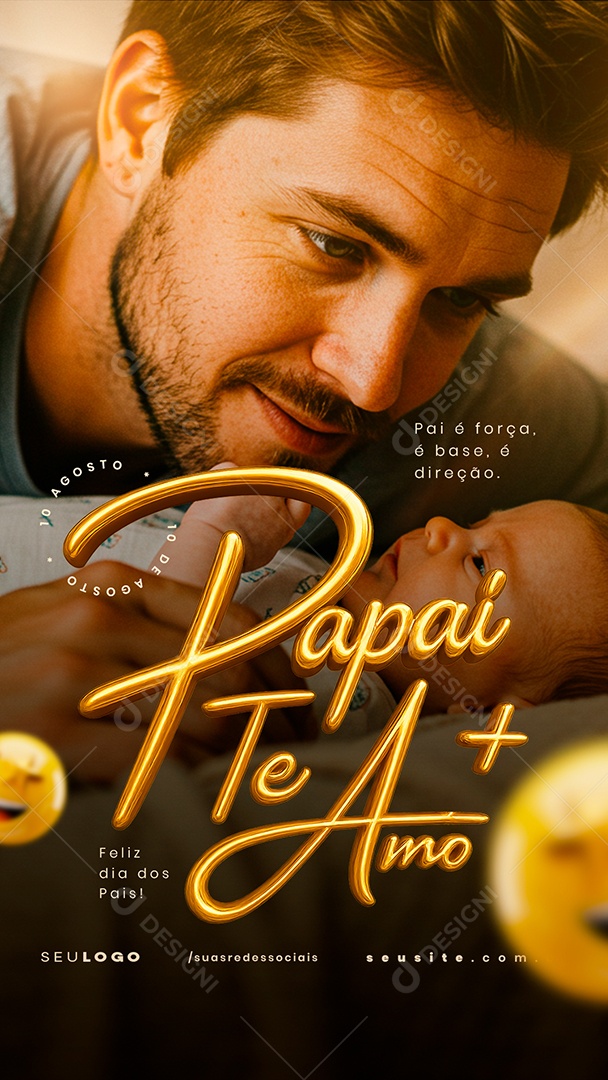 Story Feliz Dia dos Pais 10 de Agosto Social Media PSD Editável