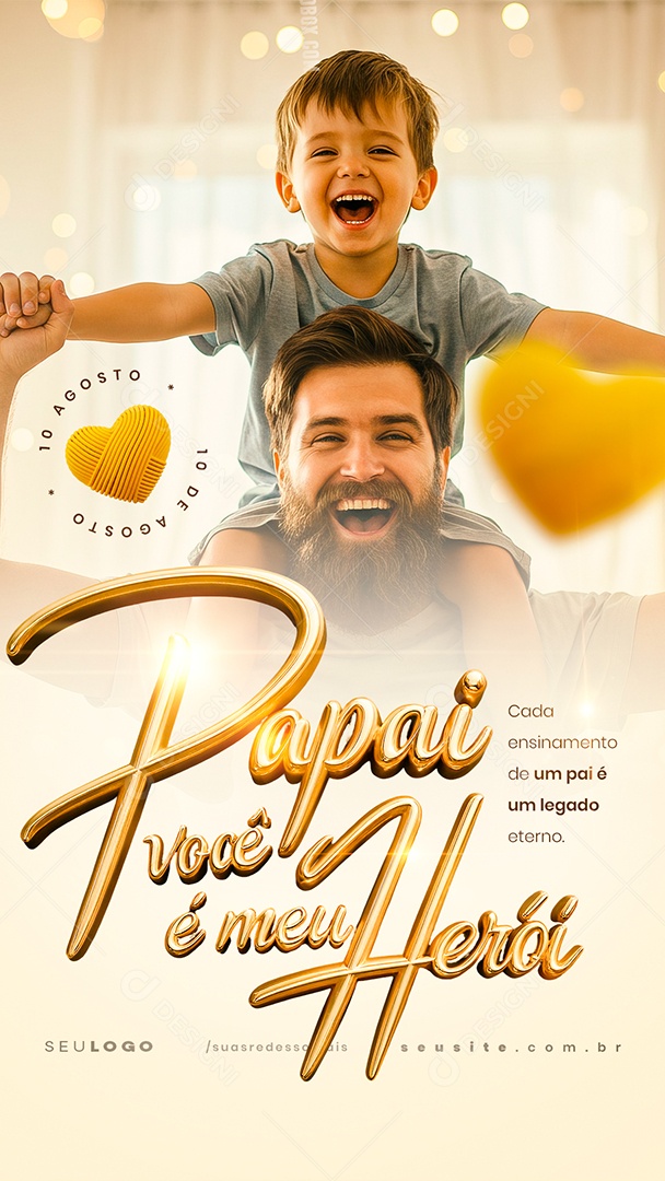Story Feliz Dia dos Pais 10 de Agosto Social Media PSD Editável