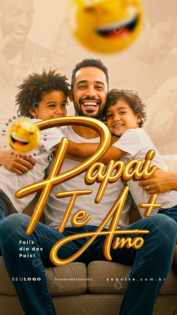 Story Feliz Dia dos Pais 10 de Agosto Social Media PSD Editável