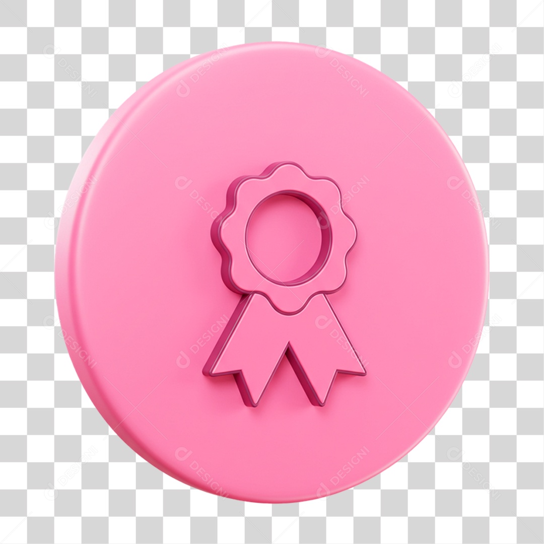 Ícone 3D Laço Rosa Outubro Rosa PNG Transparente