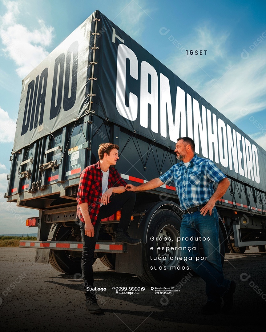 Dia do Caminhoneiro 16 de Setembro Social Media PSD Editável