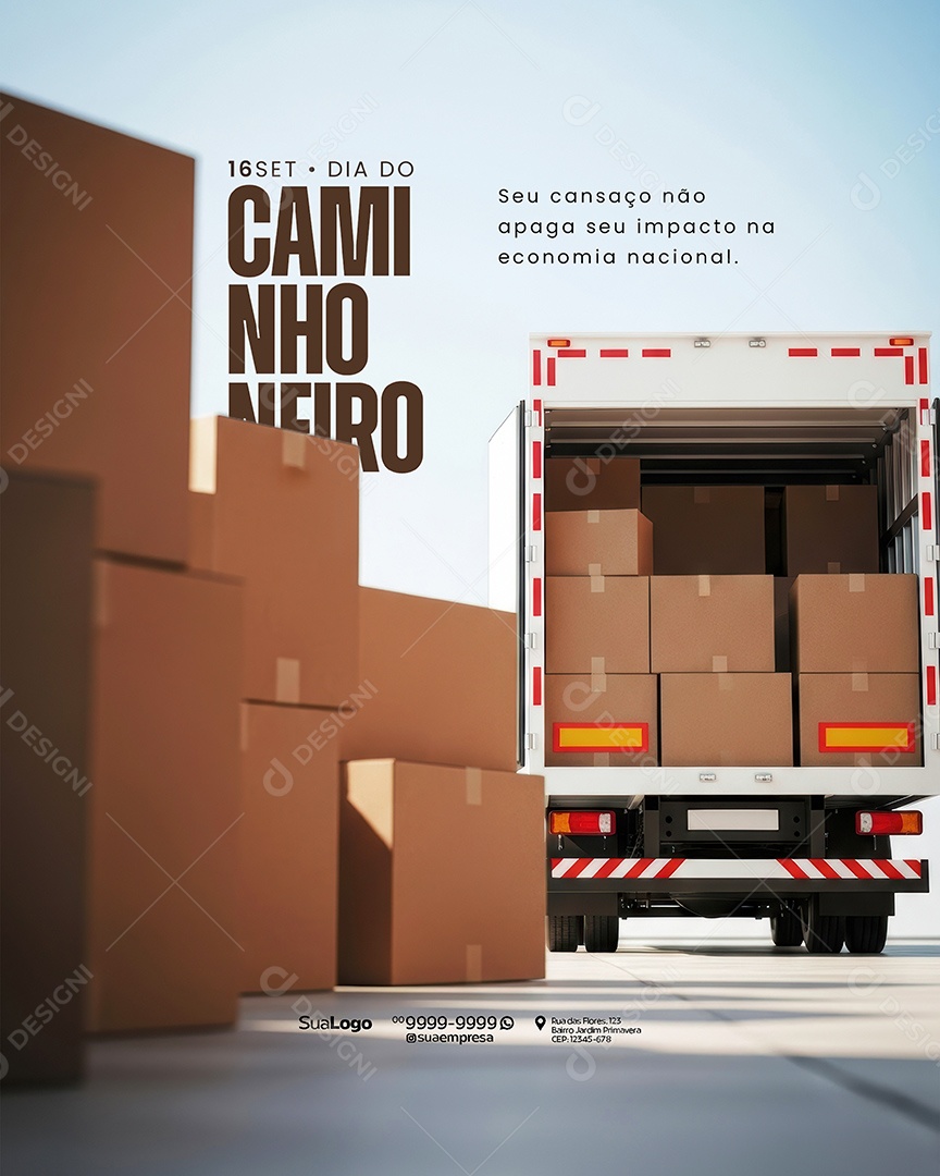 Dia do Caminhoneiro 16 de Setembro Social Media PSD Editável