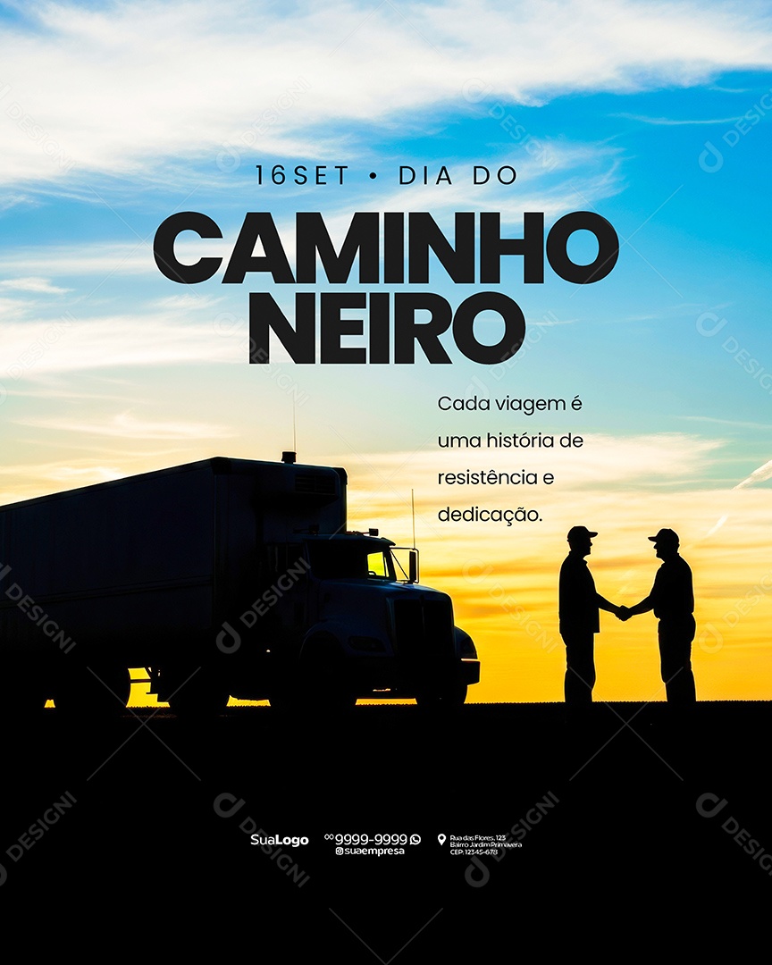 Dia do Caminhoneiro 16 de Setembro Social Media PSD Editável