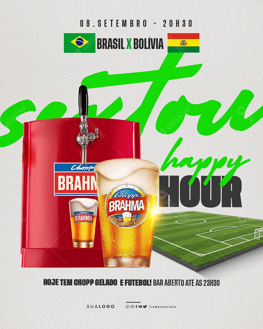 Bar Hoje tem Chopp Gelado Social Media PSD Editável