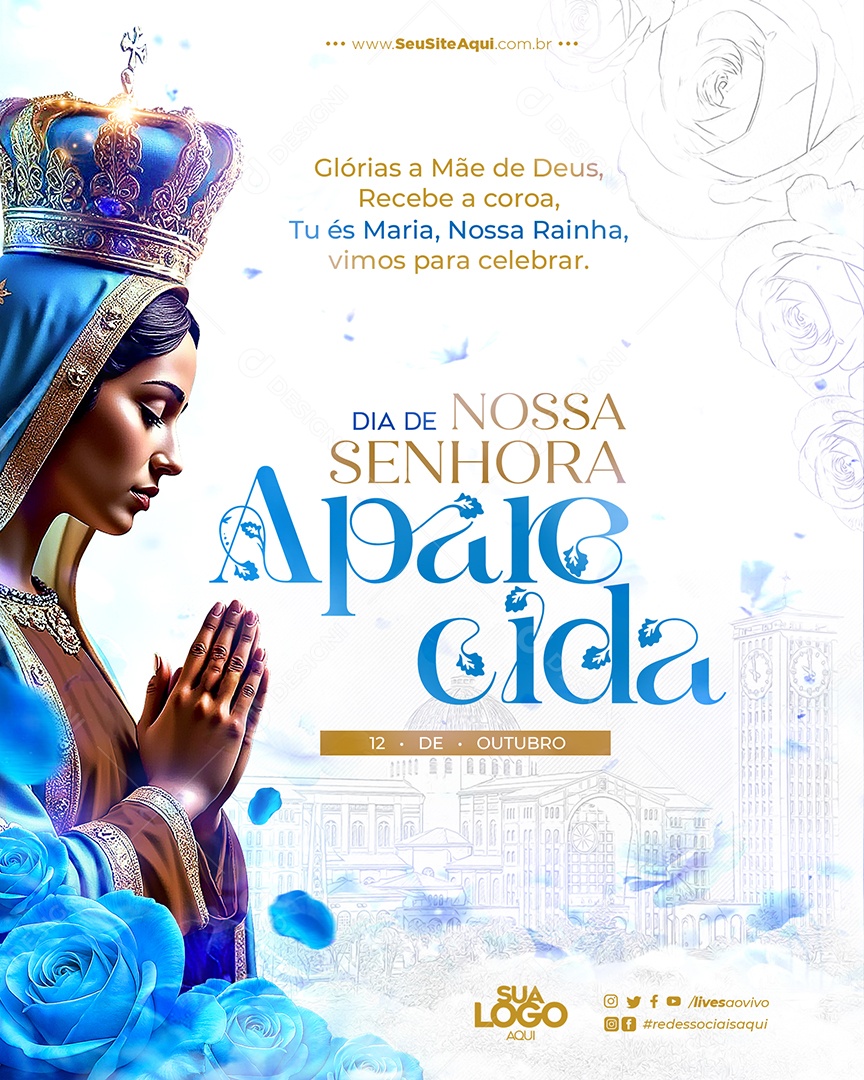 Social Media Dia de Nossa Senhora Aparecida PSD Editável