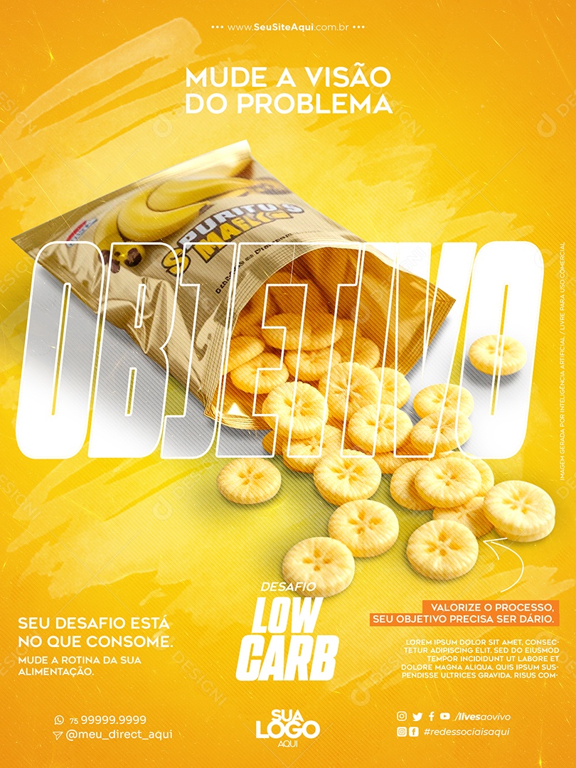 Social Media Mude a Visão do Problema Banana PSD Editável