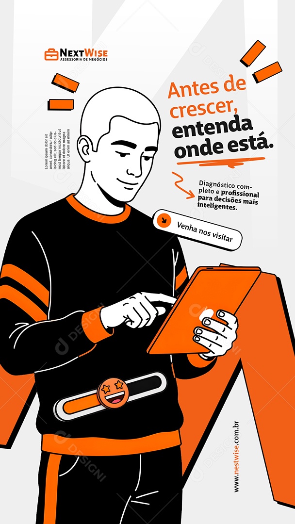 Story Assessoria de Negócios Antes de Crescer Social Media PSD Editável