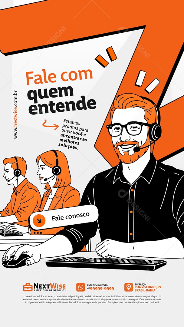 Story Assessoria de Negócios Fale com Quem Entende Social Media PSD Editável
