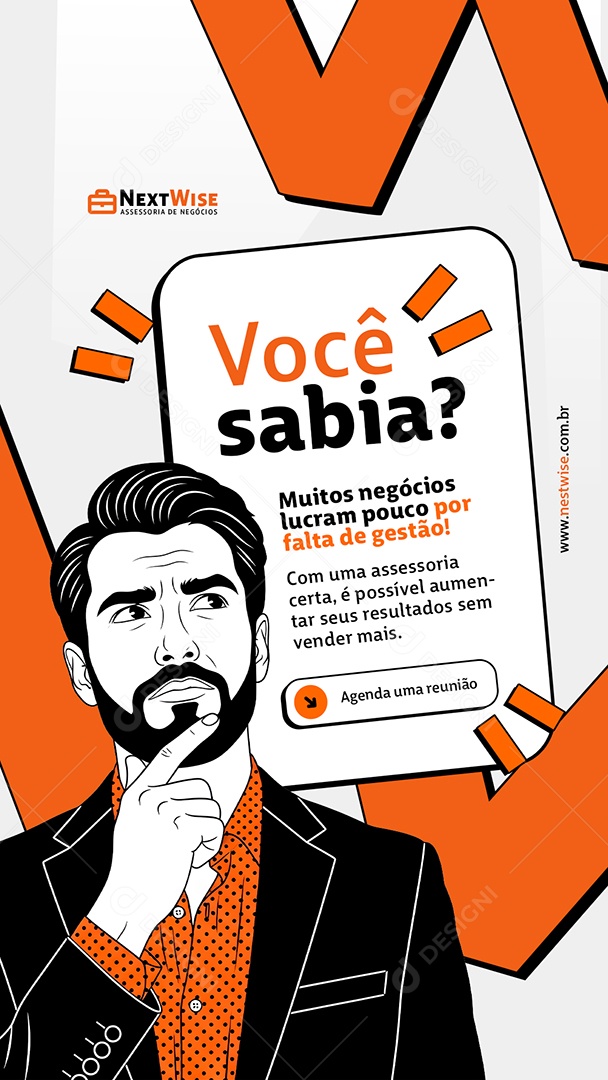 Story Assessoria de Negócios Você Sabia Social Media PSD Editável