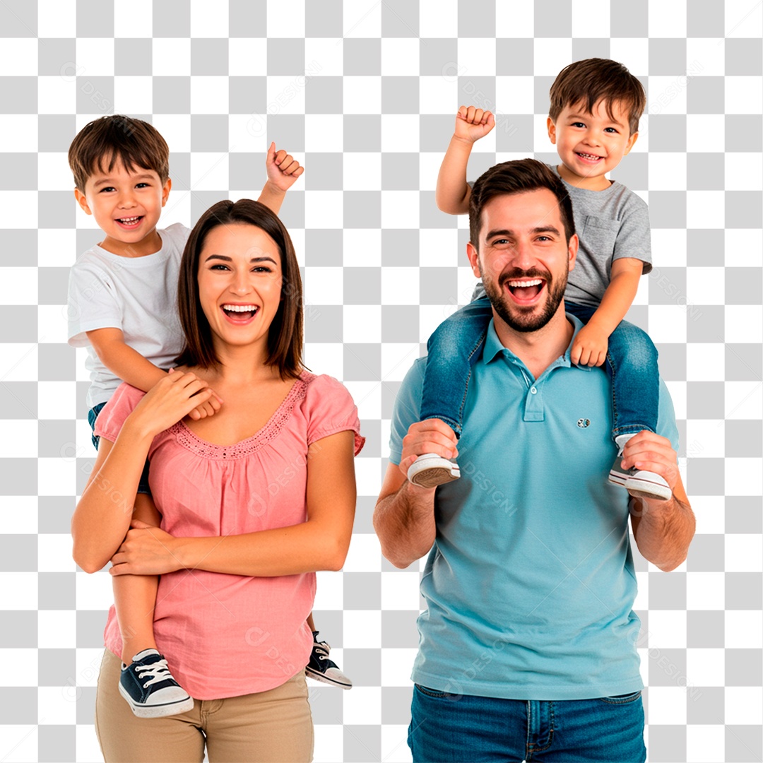Família Feliz PNG Transparente
