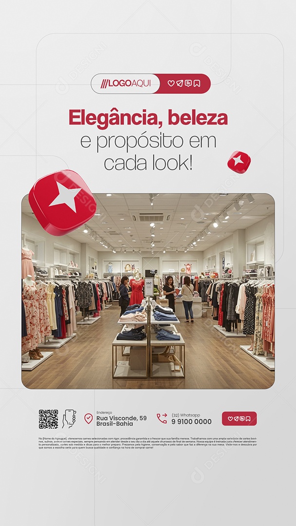Story Loja Cristã Elegância Beleza e Propósito em Cada Look Social Media PSD Editável