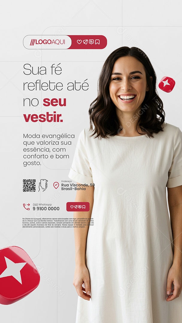 Story Loja Cristã Sua Fé Reflete Até no Seu Vestir Social Media PSD Editável