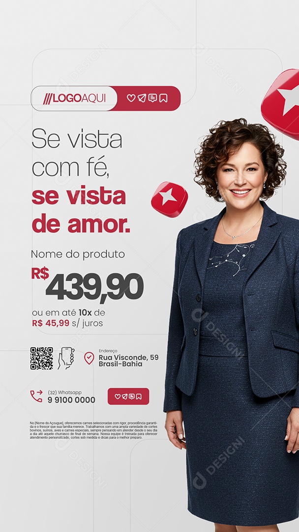 Story Loja Cristã Se Vista com Fé Social Media PSD Editável