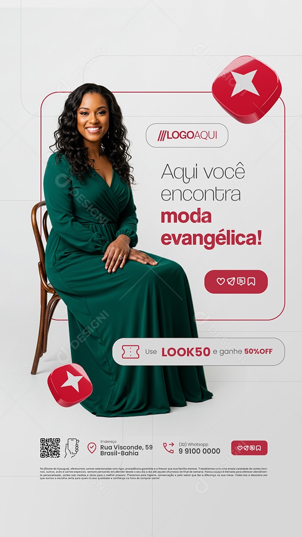 Story Loja Cristã Aqui Você Encontra Moda Evangélica Social Media PSD Editável