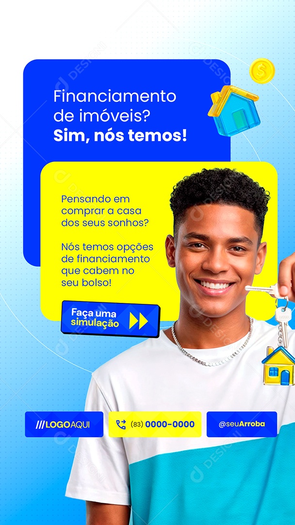 Story Financiadora Financiamento de Imóveis Sim nós Temos Social Media PSD Editável