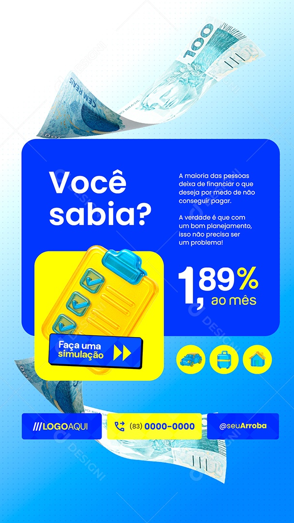Story Financiadora Você Sabia Social Media PSD Editável